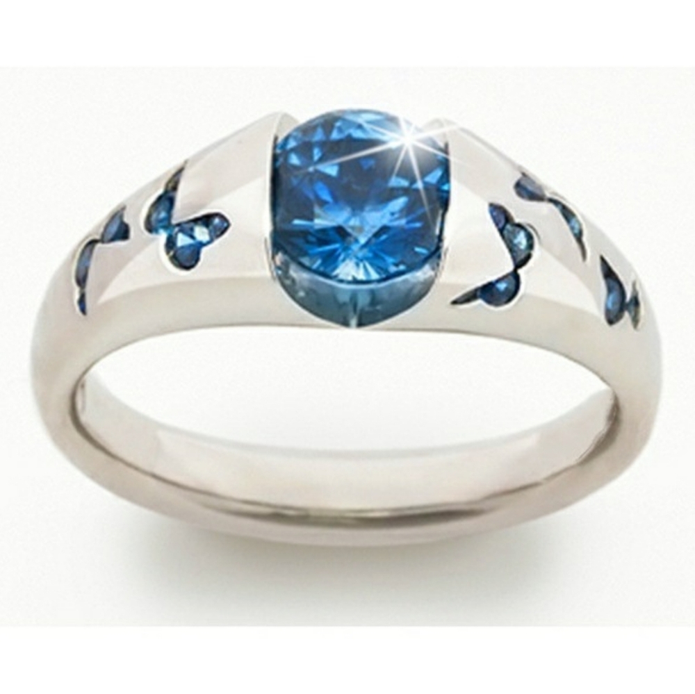 Blue Sapphire Silver Plated Butterfly 🦋 Ring